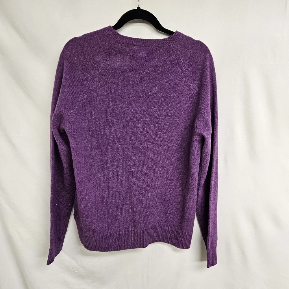 J.Crew NWT MEDIUM Lambs Wool Pullover Sweater Crewneck Purple Stretch NEW